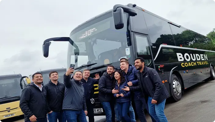 Bouden Coach Travel coach on event transport duty for a large sporting event in Birmingham